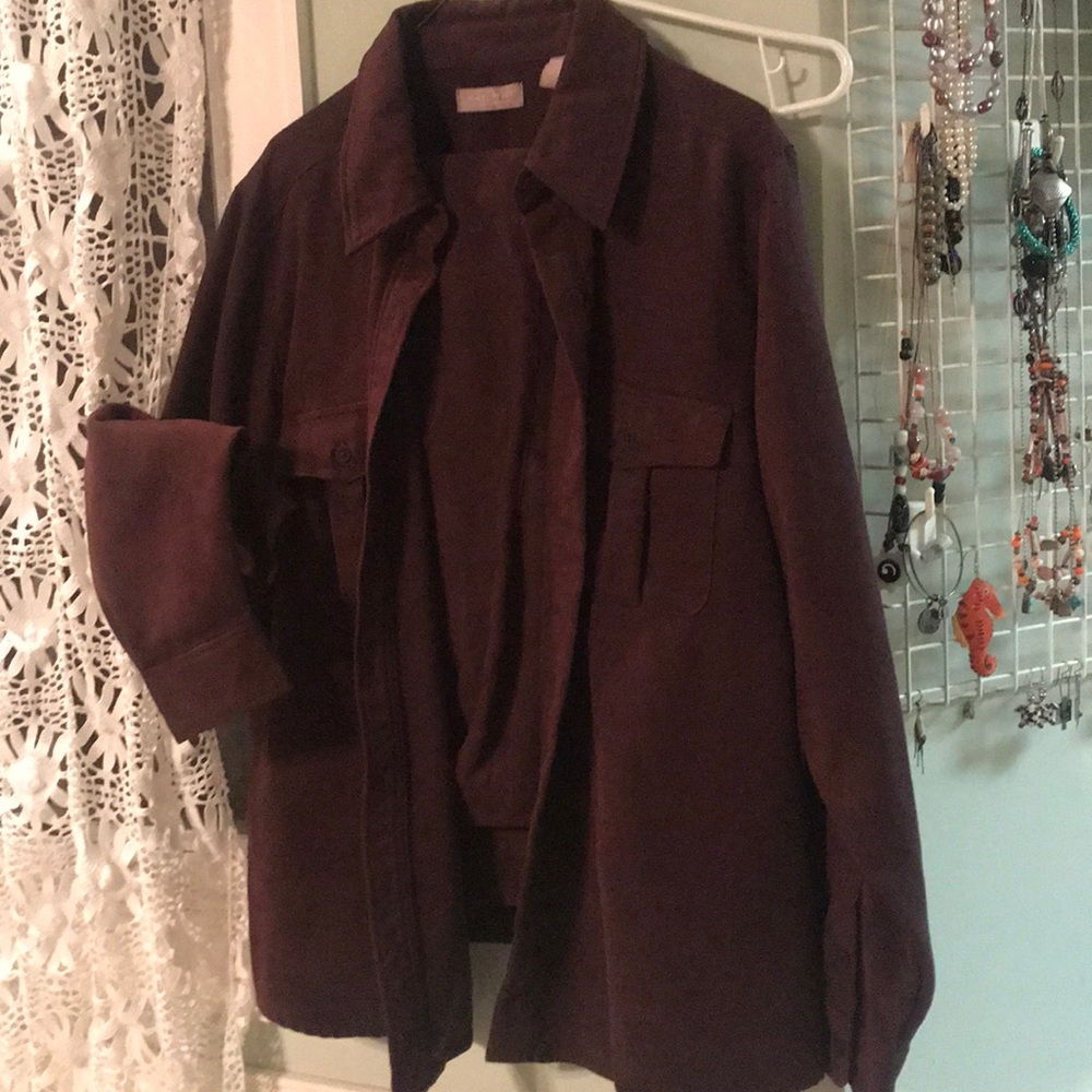 Faux suede pant suite